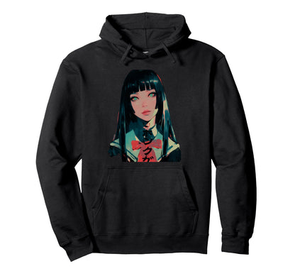 Goth Grunge Demon Anime Waifu Horror Hoodie - Casual Everyday Wear Unisex - T-Shirt, Sweatshirt, Hoodie