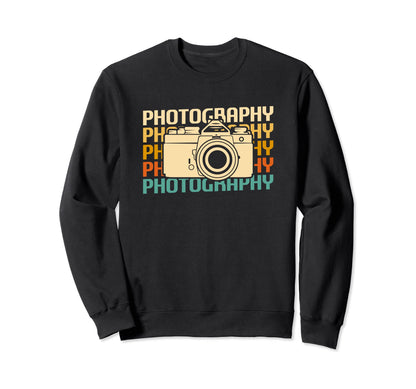Photography Camera Photographer Sweatshirt - Fun Novelty Design Men Women - T-Shirt, Sweatshirt, Hoodie