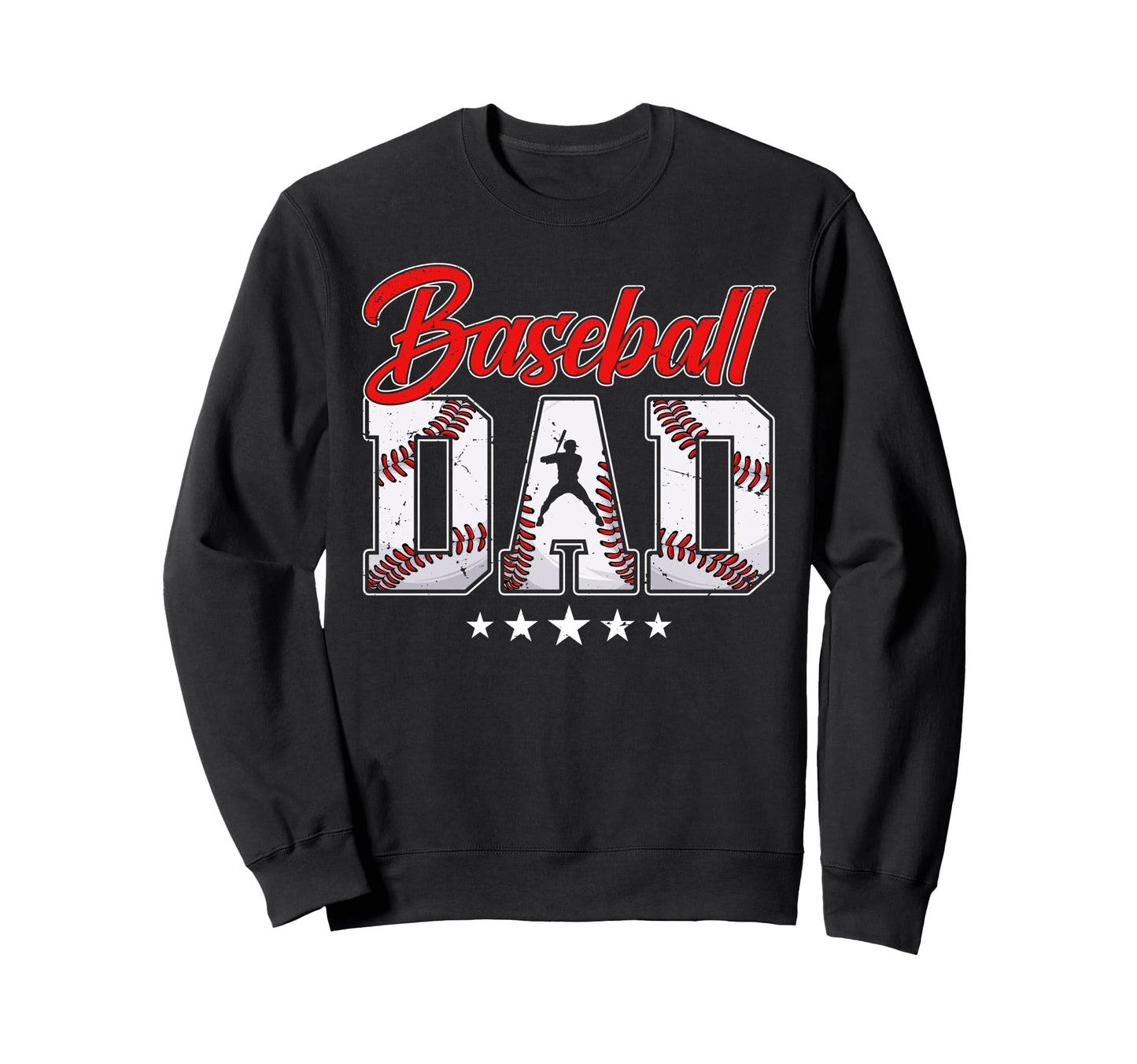 Baseball Dad Daddy Father Happy Sweatshirt - Minimalist Print Men Women - T-Shirt, Sweatshirt, Hoodie
