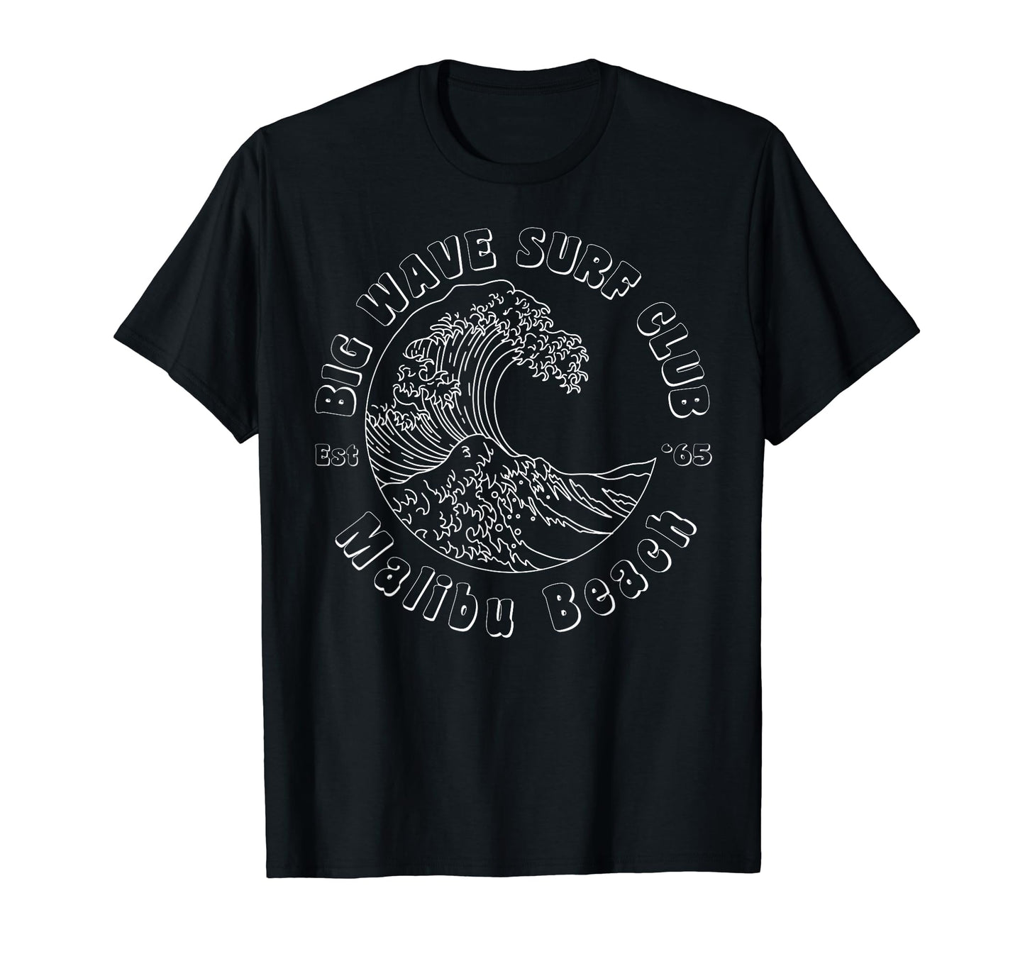 Malibu Beach Big Wave Surf Club Surfing T-Shirt - Minimalist Print Unisex - T-Shirt, Sweatshirt, Hoodie