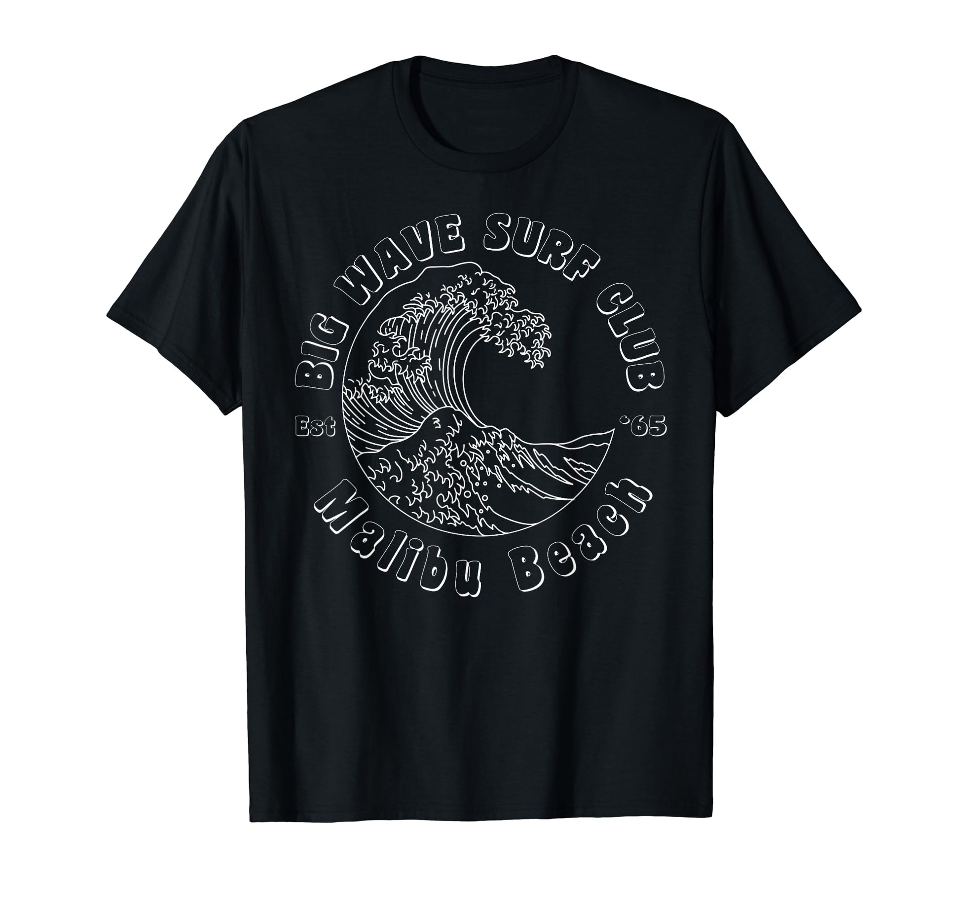 Malibu Beach Big Wave Surf Club Surfing T-Shirt - Minimalist Print Unisex - T-Shirt, Sweatshirt, Hoodie