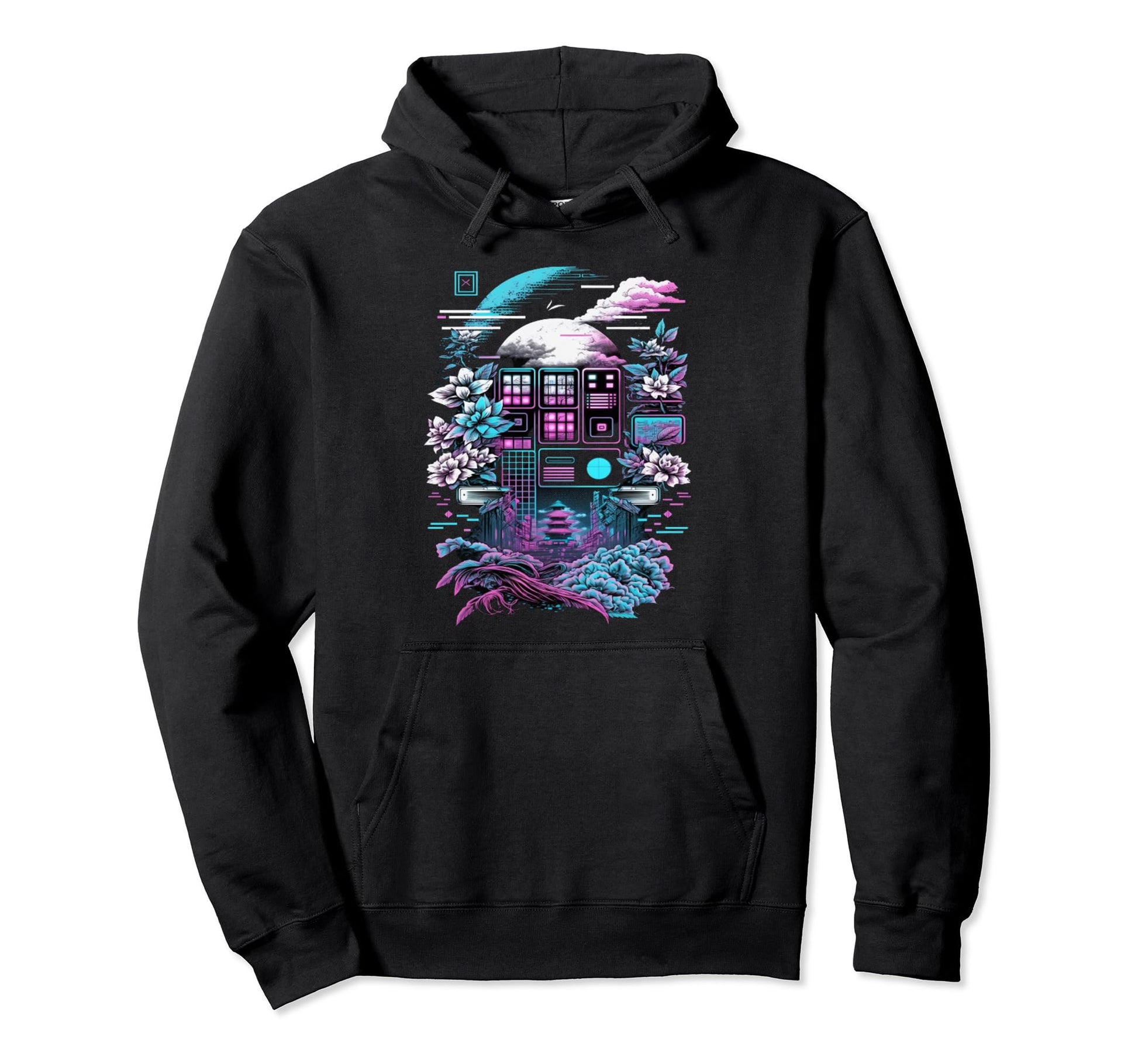 Vaporwave Aesthetics Psychedelic Hoodie - Novelty Apparel Unisex - T-Shirt, Sweatshirt, Hoodie