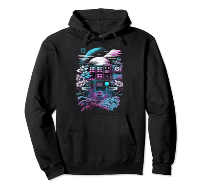 Vaporwave Aesthetics Psychedelic Hoodie - Novelty Apparel Unisex - T-Shirt, Sweatshirt, Hoodie