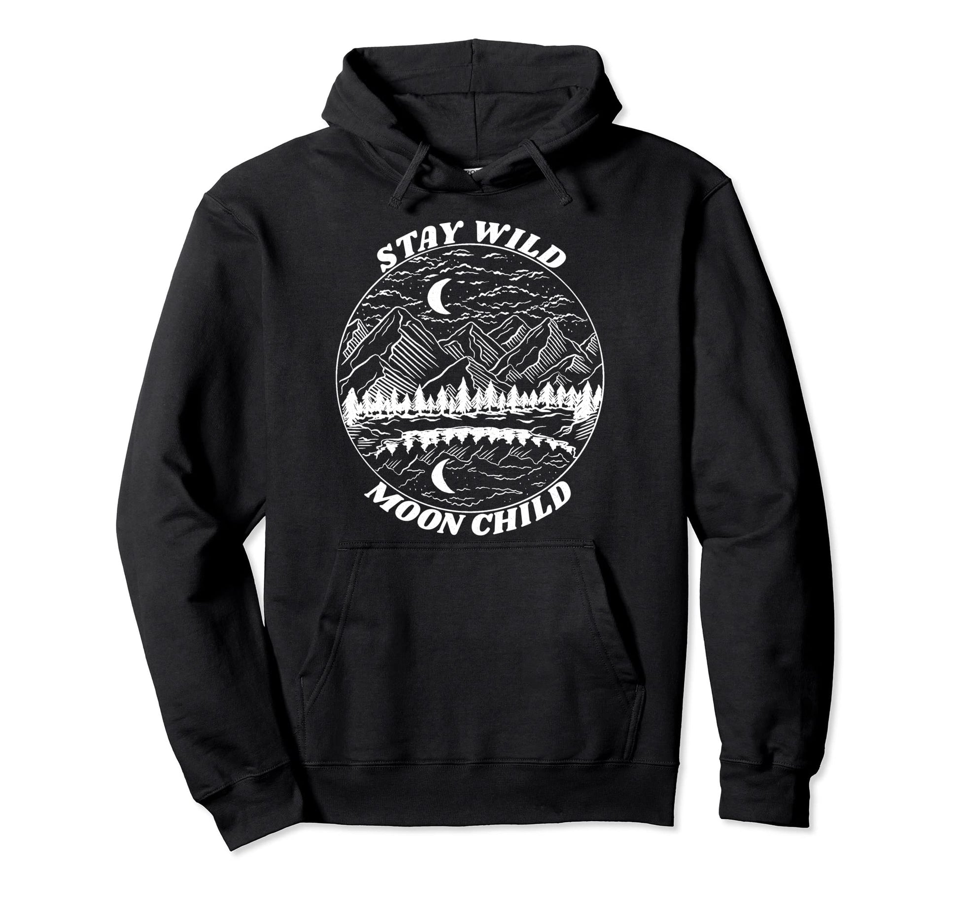 Stay Wild Moon Child Boho Peace Hoodie - Casual Everyday Wear Unisex - T-Shirt, Sweatshirt, Hoodie