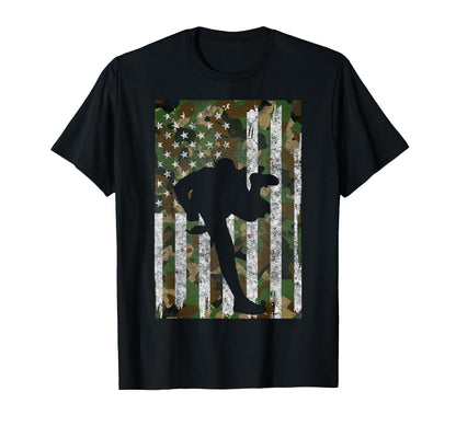 Baseball Us Camouflage Flag Baseball T-Shirt - Unique Graphic Men Women - T-Shirt, Sweatshirt, Hoodie