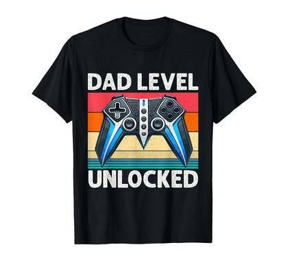Dad Level Unlocked Controller Papa T-Shirt - Graphic Print for Adults - T-Shirt, Sweatshirt, Hoodie