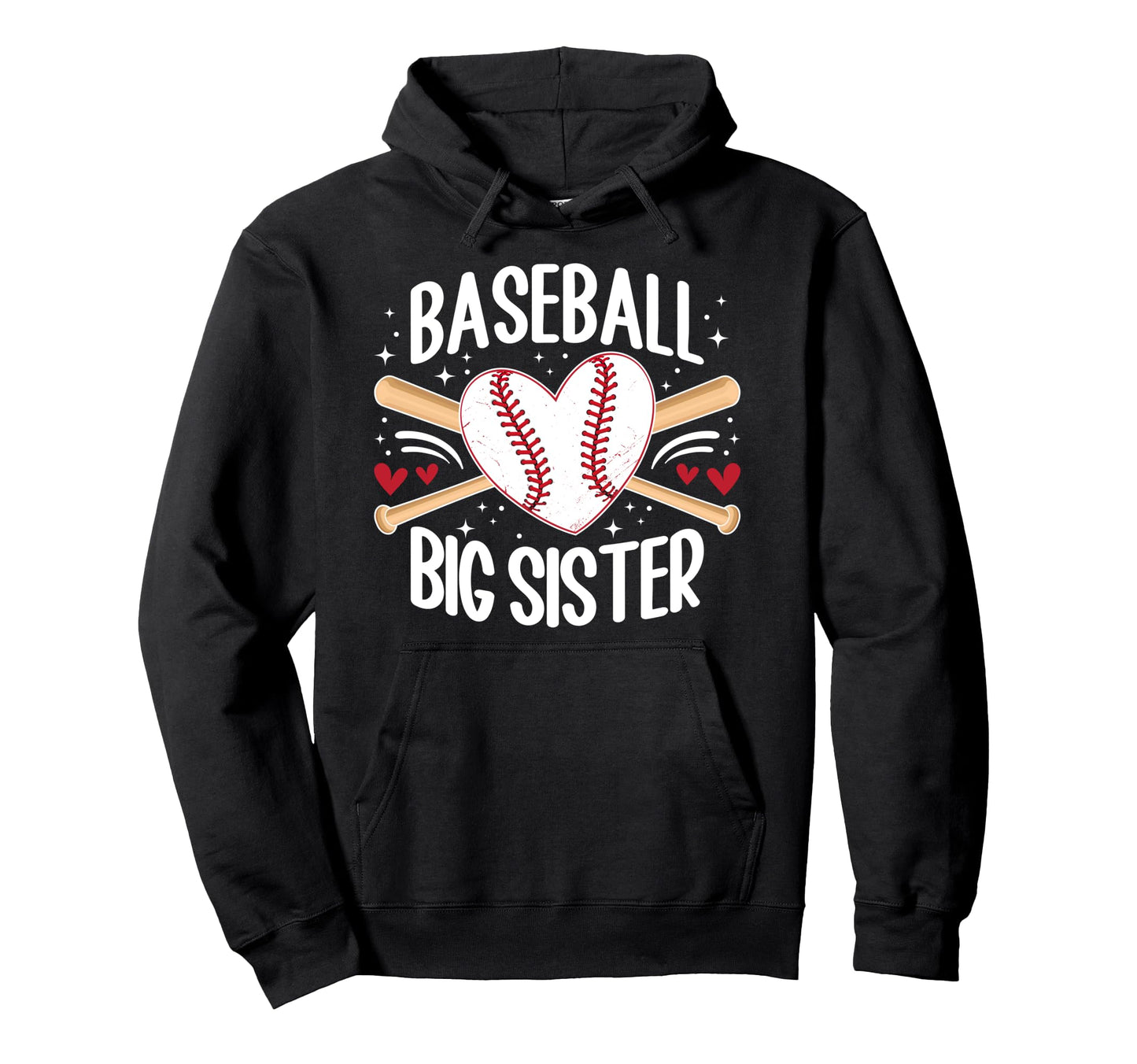 Baseball Big Sister Baseball Player Hoodie - Minimalist Print Men Women - T-Shirt, Sweatshirt, Hoodie