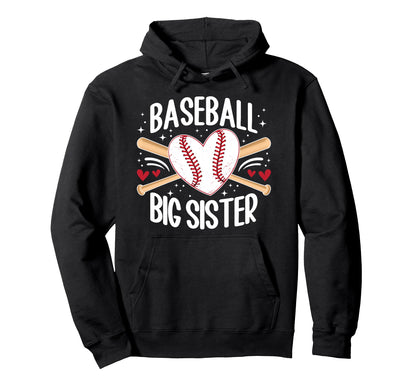 Baseball Big Sister Baseball Player Hoodie - Minimalist Print Men Women - T-Shirt, Sweatshirt, Hoodie