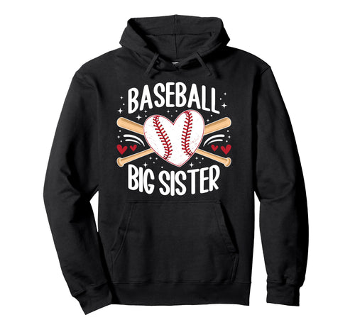Baseball Big Sister Baseball Player Hoodie - Minimalist Print Men Women - T-Shirt, Sweatshirt, Hoodie