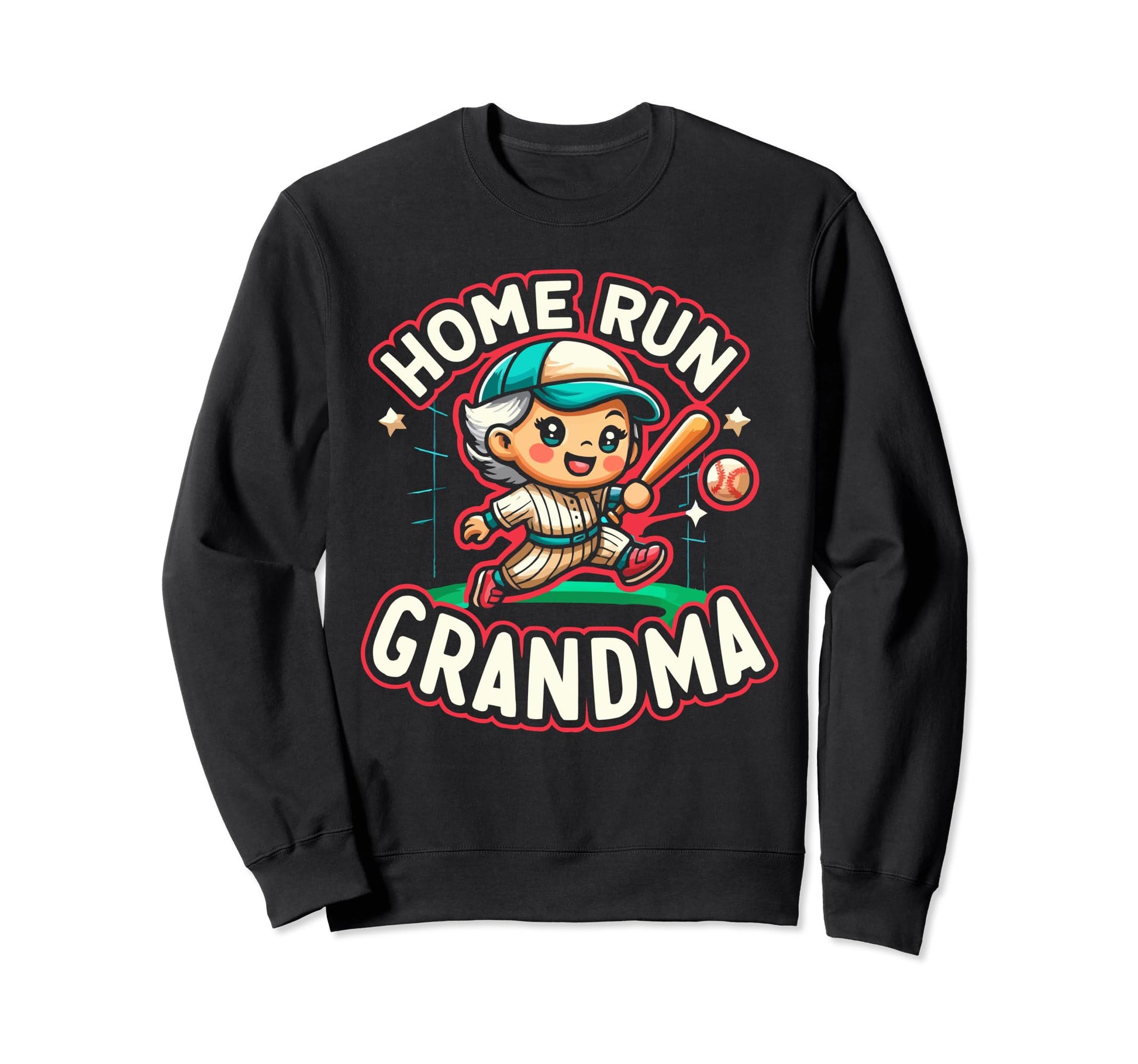 Baseball Grandma Grandmother Sweatshirt - Custom Art Print for Adults - T-Shirt, Sweatshirt, Hoodie