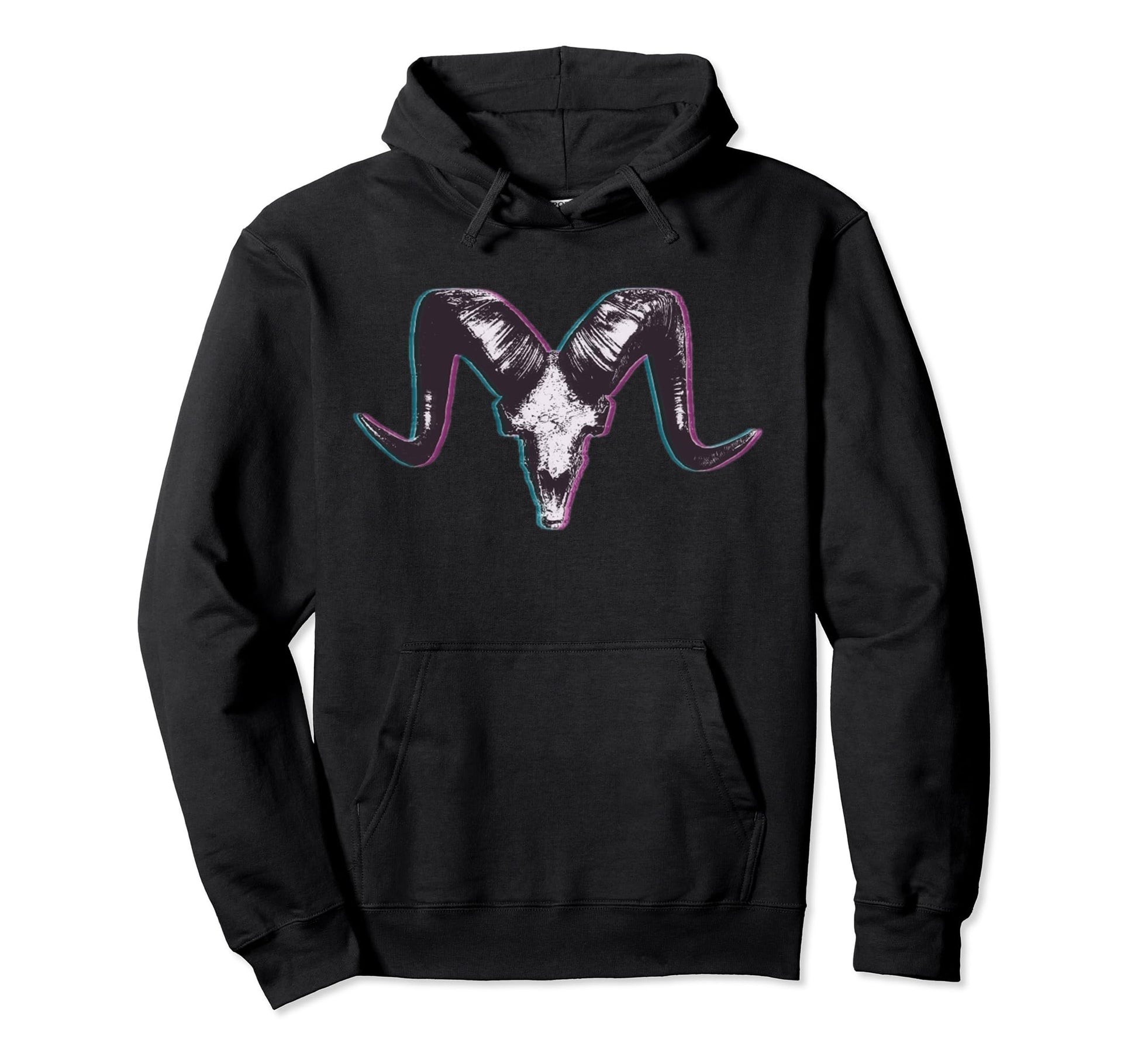 Ram Skull Vaporwave Aesthetic Art Hoodie - Novelty Apparel Unisex - T-Shirt, Sweatshirt, Hoodie