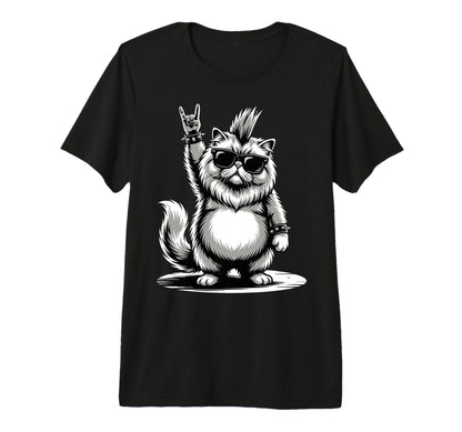 Funny Fatty Cat Loving Rock And Roll T-Shirt - Minimalist Print for Adults - T-Shirt, Sweatshirt, Hoodie