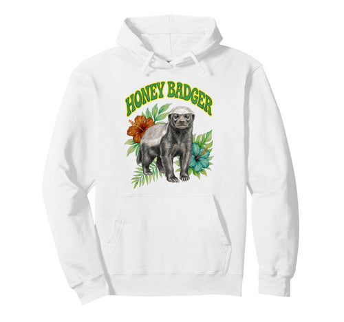 Honey Badger Groovy Floral Watercolor Hoodie - Casual Everyday Wear Unisex - T-Shirt, Sweatshirt, Hoodie