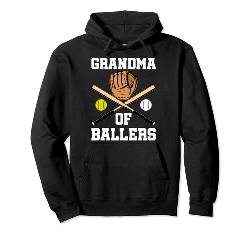 Grandma Softball Grandma Baseball Game Hoodie - Unique Graphic Unisex - T-Shirt, Sweatshirt, Hoodie