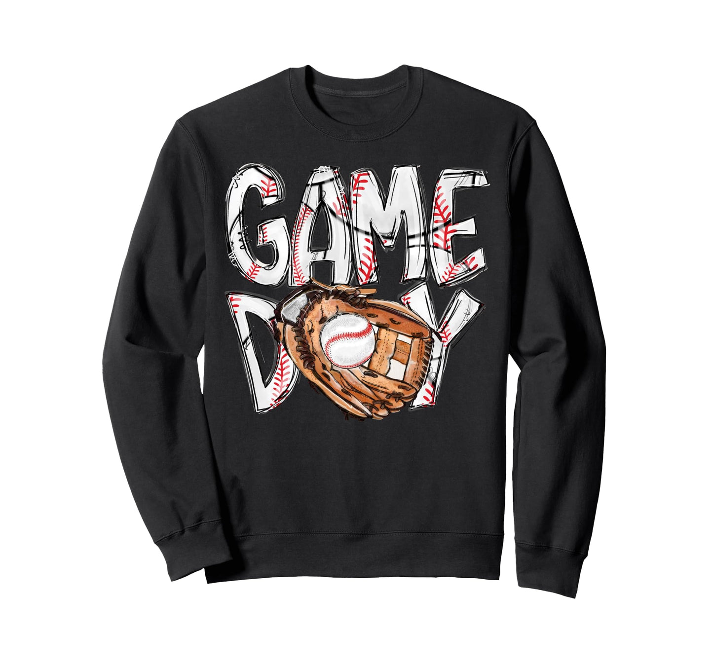 Game Day Baseball Softball Heart Sweatshirt - Aesthetic Graphic Men Women - T-Shirt, Sweatshirt, Hoodie
