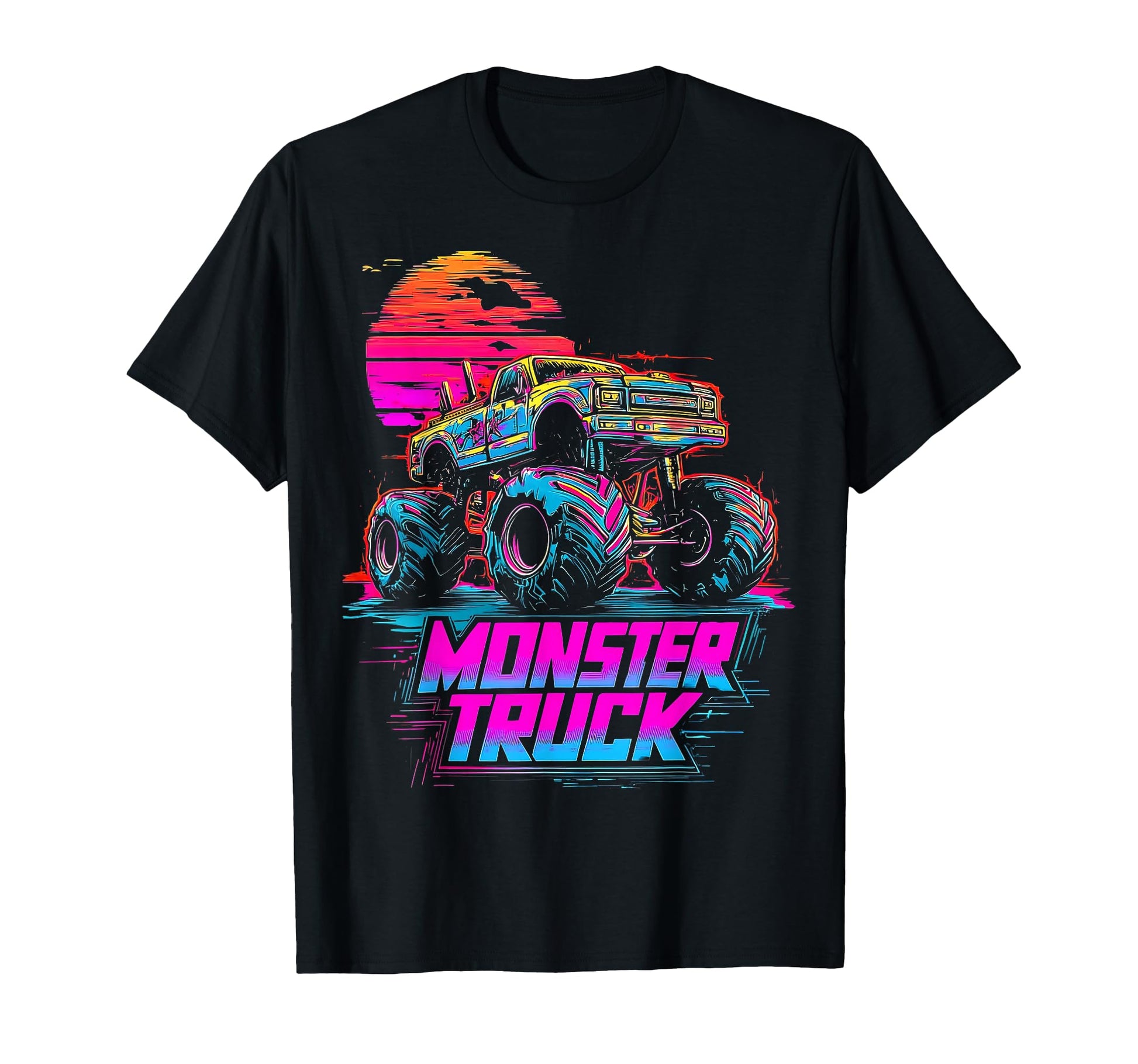 Monster Truck 4 Wheeler Vaporwave T-Shirt - Aesthetic Graphic Unisex - T-Shirt, Sweatshirt, Hoodie