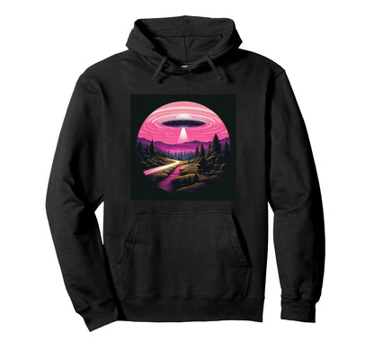 Alien Abduction Alien Vaporwave Ufo Hoodie - Custom Art Print Unisex - T-Shirt, Sweatshirt, Hoodie