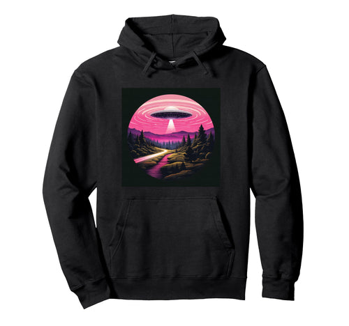 Alien Abduction Alien Vaporwave Ufo Hoodie - Custom Art Print Unisex - T-Shirt, Sweatshirt, Hoodie