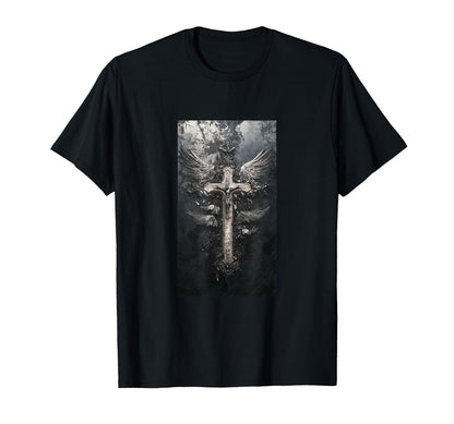 Gothic Cross Grunge Aesthetic Y2K T-Shirt - Fun Novelty Design for Adults - T-Shirt, Sweatshirt, Hoodie