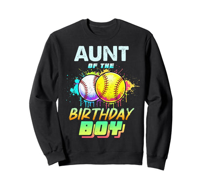 Aunt Birthday Baseball Softball Sweatshirt - Novelty Apparel Unisex - T-Shirt, Sweatshirt, Hoodie