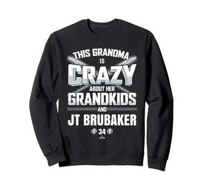 Grandma Crazy Jt Brubaker New Sweatshirt - Minimalist Print for Adults - T-Shirt, Sweatshirt, Hoodie