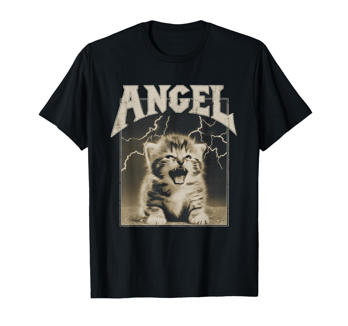 Y2K Cat Silly Angel 90S 2000S Grunge T-Shirt - Trendy Graphic for Adults - T-Shirt, Sweatshirt, Hoodie