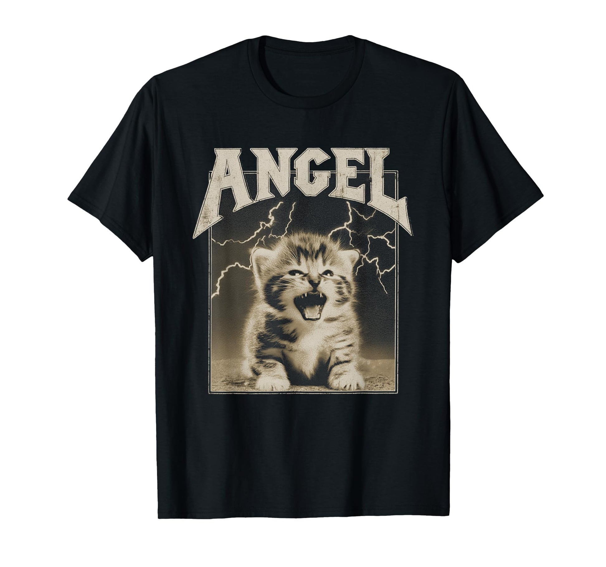 Y2K Cat Silly Angel 90S 2000S Grunge T-Shirt - Trendy Graphic for Adults - T-Shirt, Sweatshirt, Hoodie