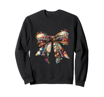 Bow Coquette Disco Football Autumn Sweatshirt - Unique Graphic Men Women - T-Shirt, Sweatshirt, Hoodie