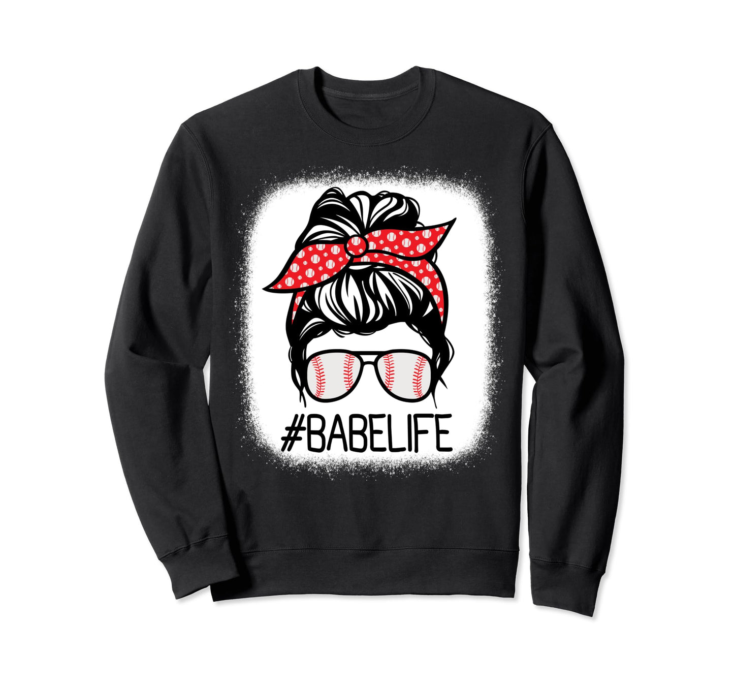 Babe Bleached Messy Bun Baseball Sweatshirt - Streetwear Style Unisex - T-Shirt, Sweatshirt, Hoodie
