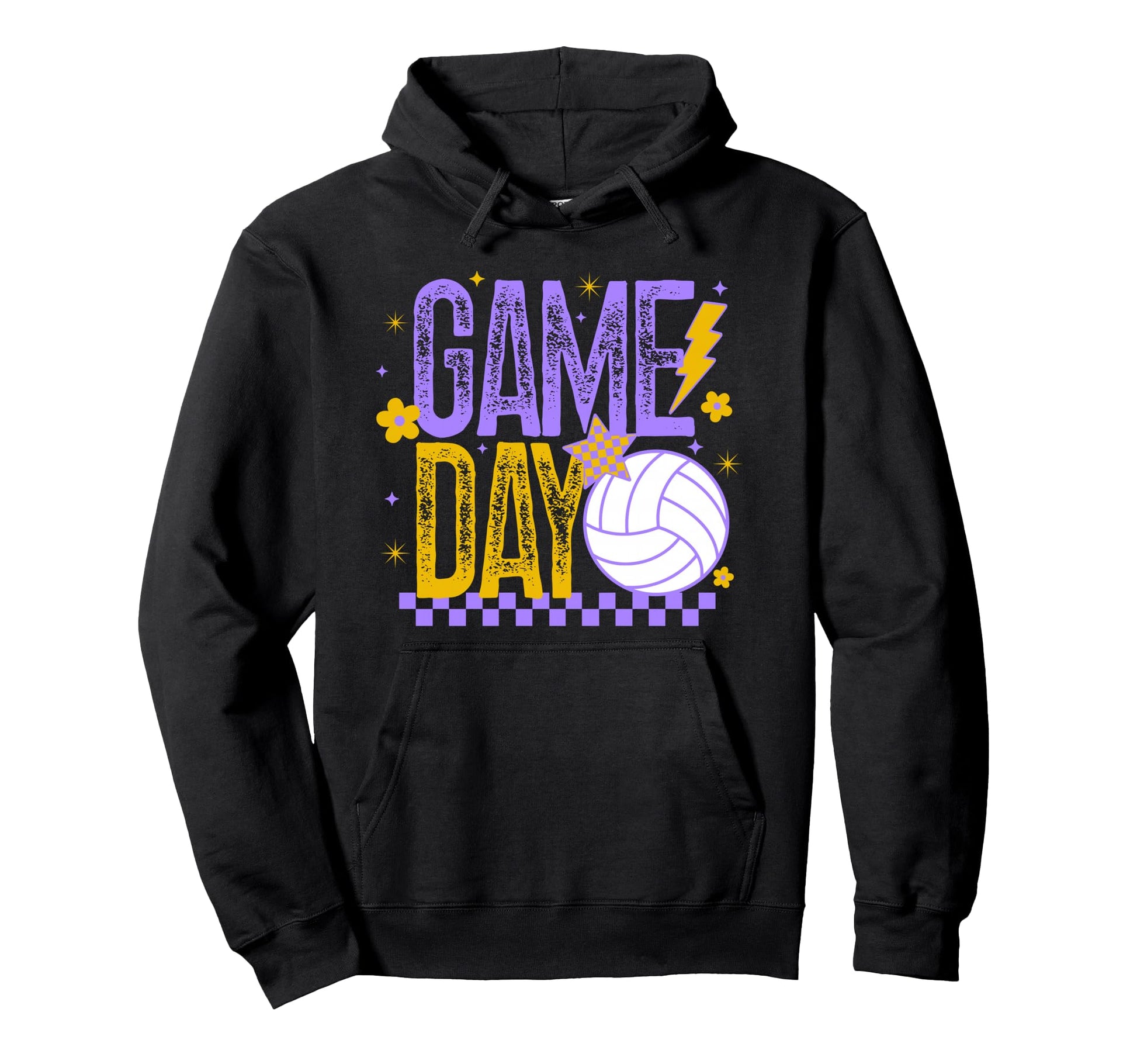 Volleyball Game Day Volleyball Mom Purple Hoodie - Novelty Apparel Unisex - T-Shirt, Sweatshirt, Hoodie