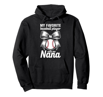 My Favorite Baseball Player Calls Me Hoodie - Minimalist Print for Adults - T-Shirt, Sweatshirt, Hoodie
