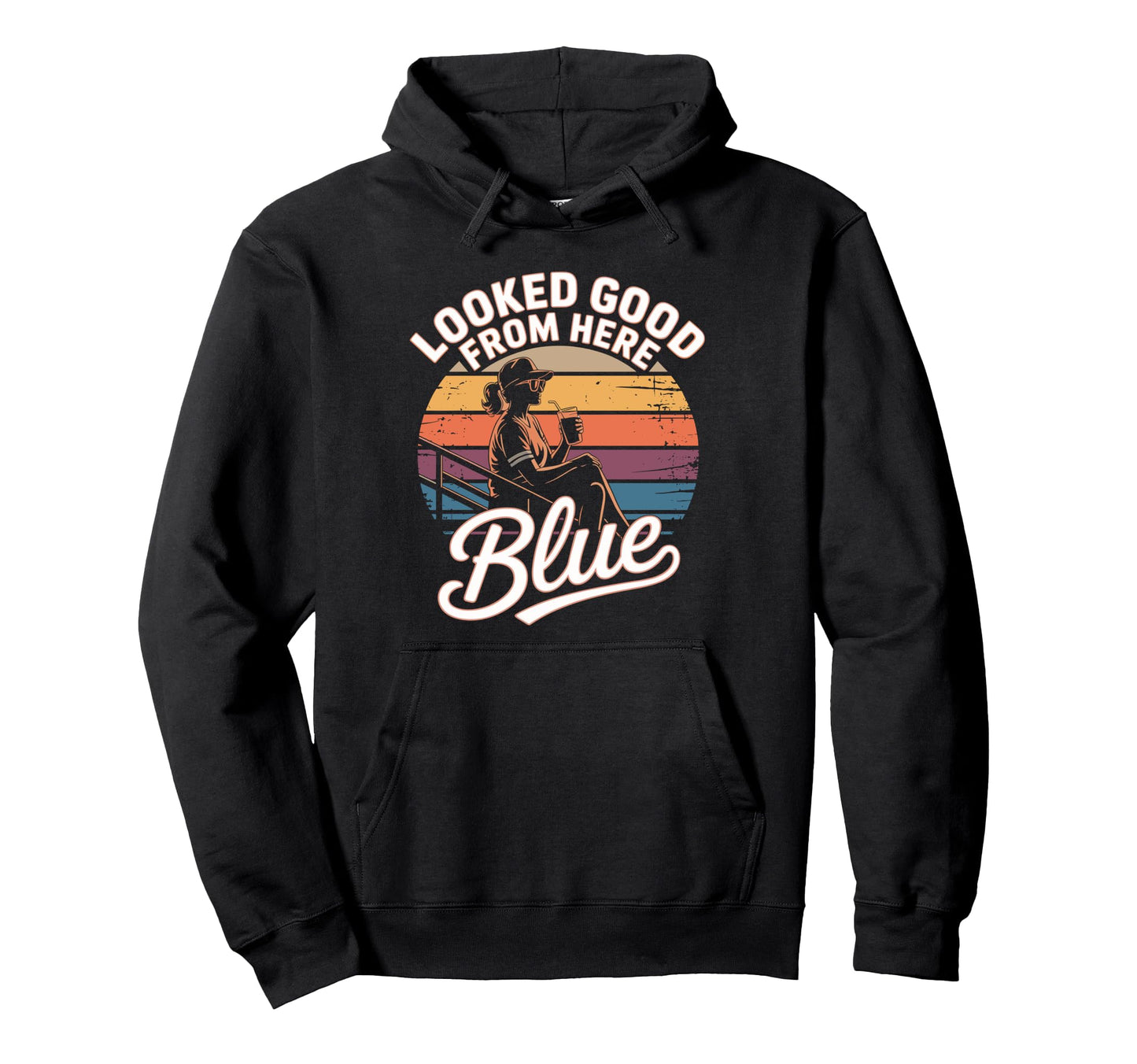 Funny Baseball Mom Looked Good From Here Hoodie - Graphic Print Unisex - T-Shirt, Sweatshirt, Hoodie