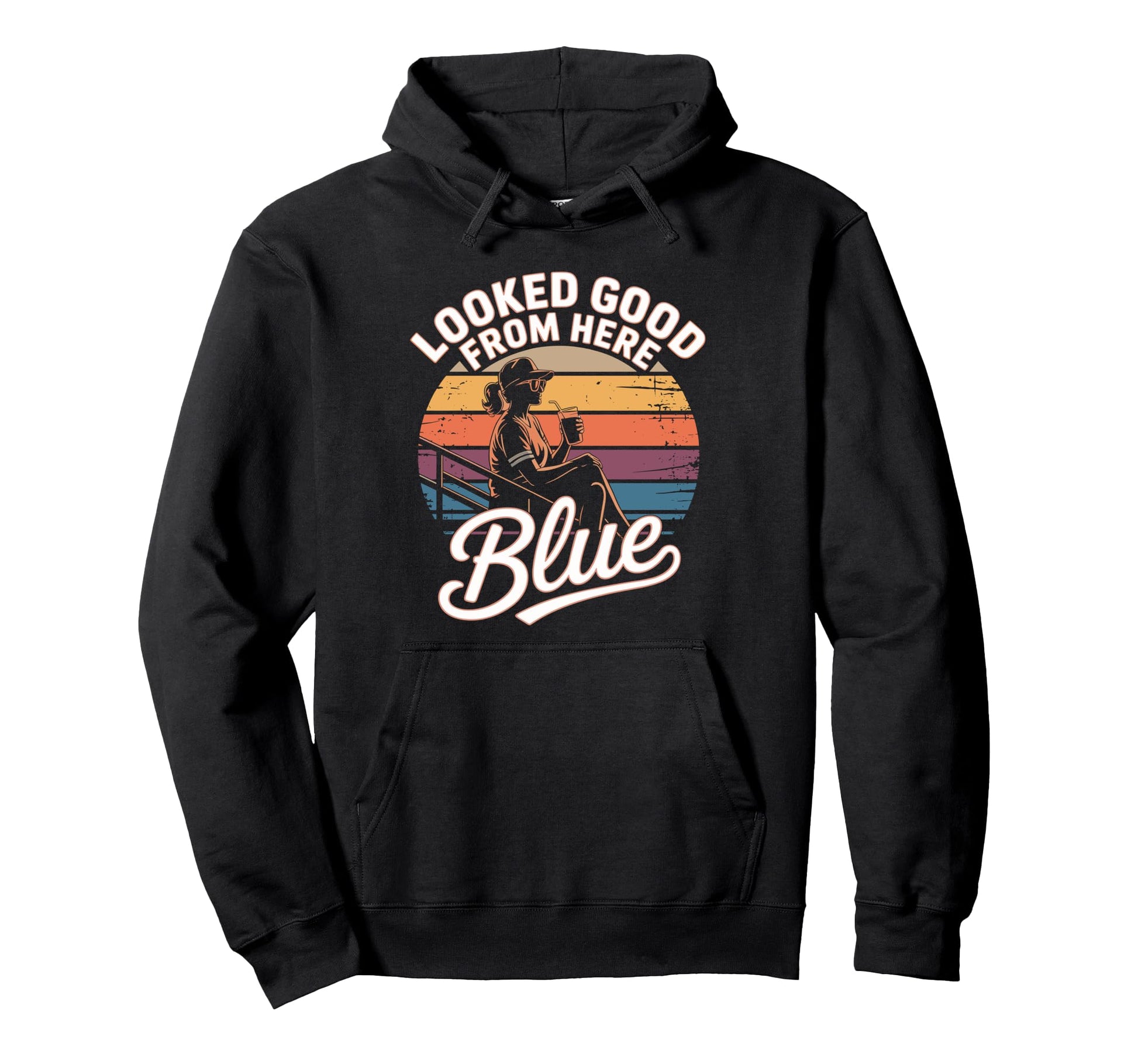 Funny Baseball Mom Looked Good From Here Hoodie - Graphic Print Unisex - T-Shirt, Sweatshirt, Hoodie