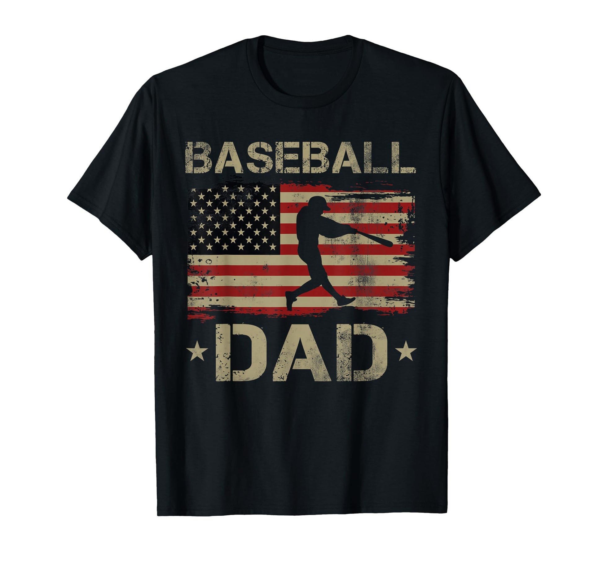Baseball Dad Usa American Flag Fathers T-Shirt - Novelty Apparel Men Women - T-Shirt, Sweatshirt, Hoodie