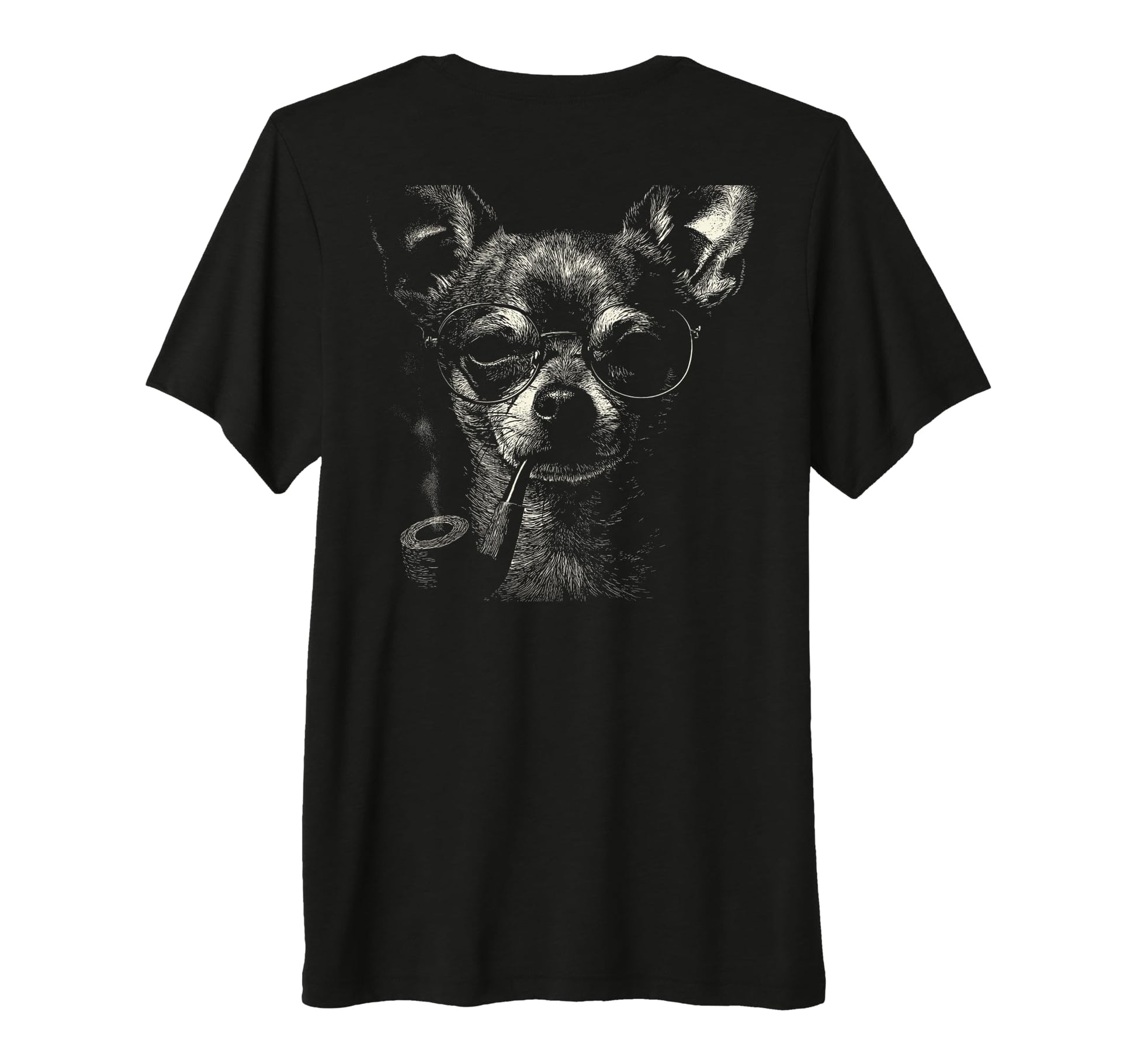 Chihuahua Smoking Pipe Glasses Grunge 90S T-Shirt - Unique Graphic Unisex - T-Shirt, Sweatshirt, Hoodie
