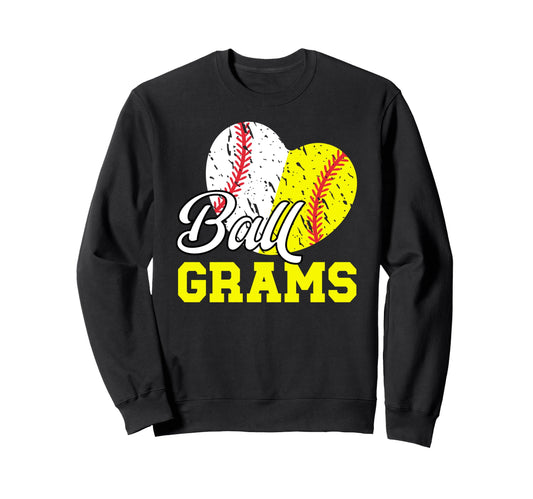 Ball Grams Heart Softball Baseball Sweatshirt - Aesthetic Graphic Unisex - T-Shirt, Sweatshirt, Hoodie