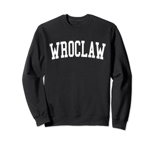 Wroclaw Poland Distressed White Varsity Sweatshirt - Graphic Print Unisex - T-Shirt, Sweatshirt, Hoodie