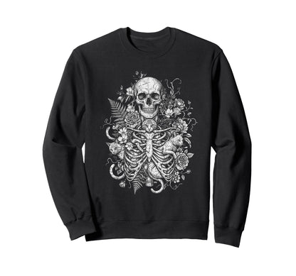 Skull Cat Skeleton Kitty Kitten Sweatshirt - Fun Novelty Design Men Women - T-Shirt, Sweatshirt, Hoodie