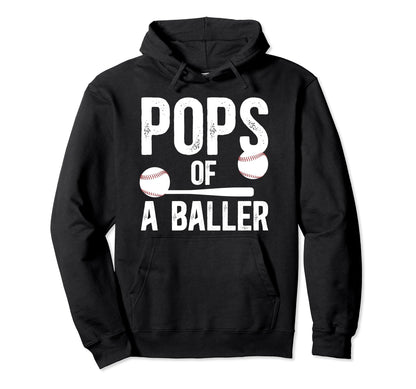 Pops Baller Baseball Pops Baseball Player Hoodie - Graphic Print Unisex - T-Shirt, Sweatshirt, Hoodie