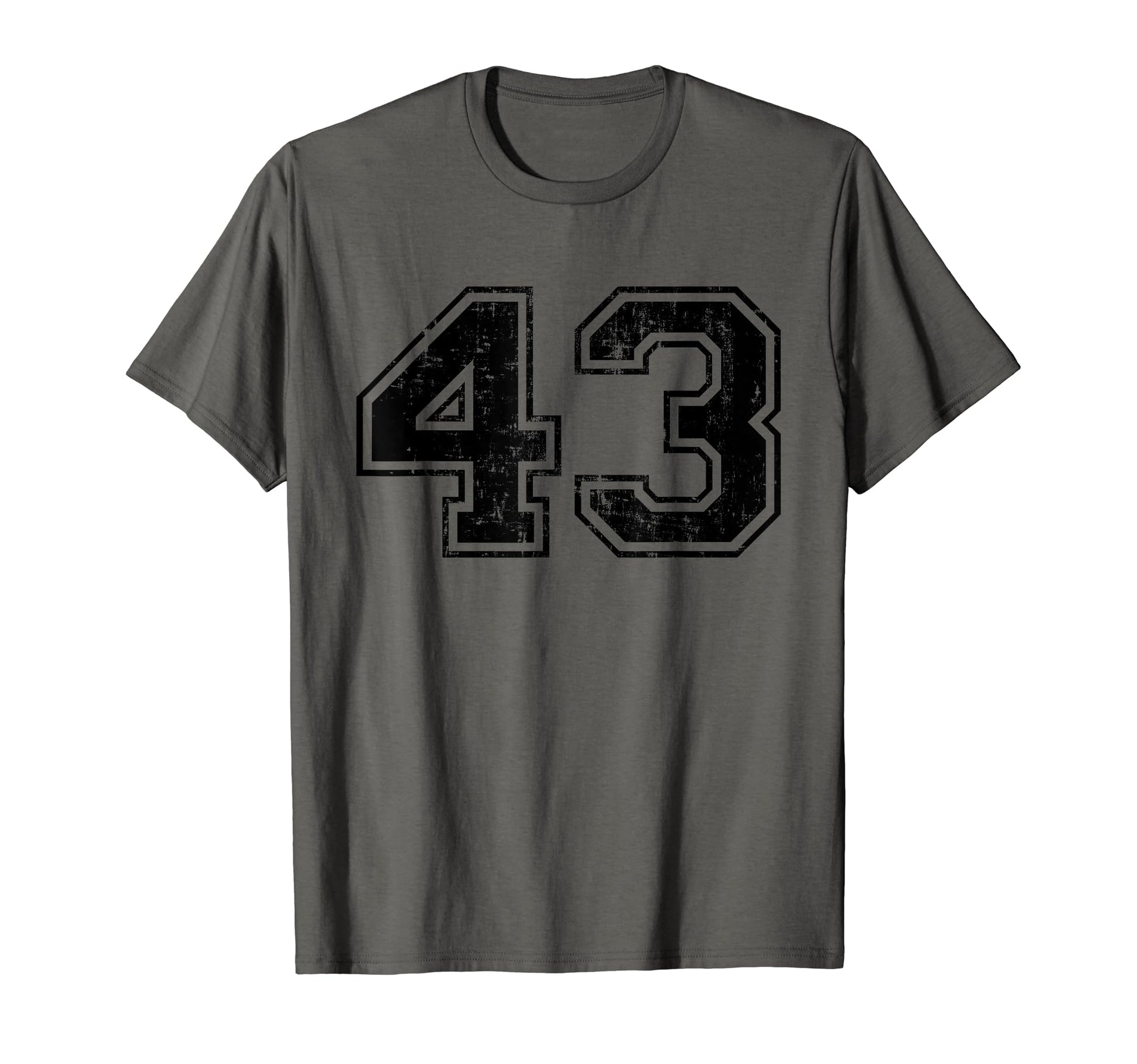 Number 43 Varsity Distressed T-Shirt - Casual Everyday Wear Men Women - T-Shirt, Sweatshirt, Hoodie
