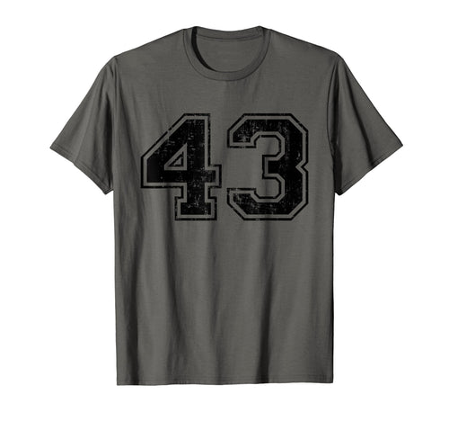Number 43 Varsity Distressed T-Shirt - Casual Everyday Wear Men Women - T-Shirt, Sweatshirt, Hoodie