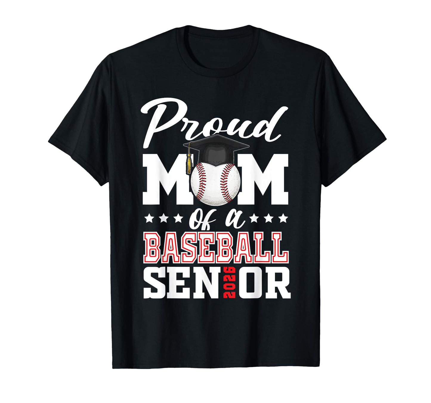Proud Mom Baseball Senior 2026 T-Shirt - Minimalist Print Unisex - T-Shirt, Sweatshirt, Hoodie