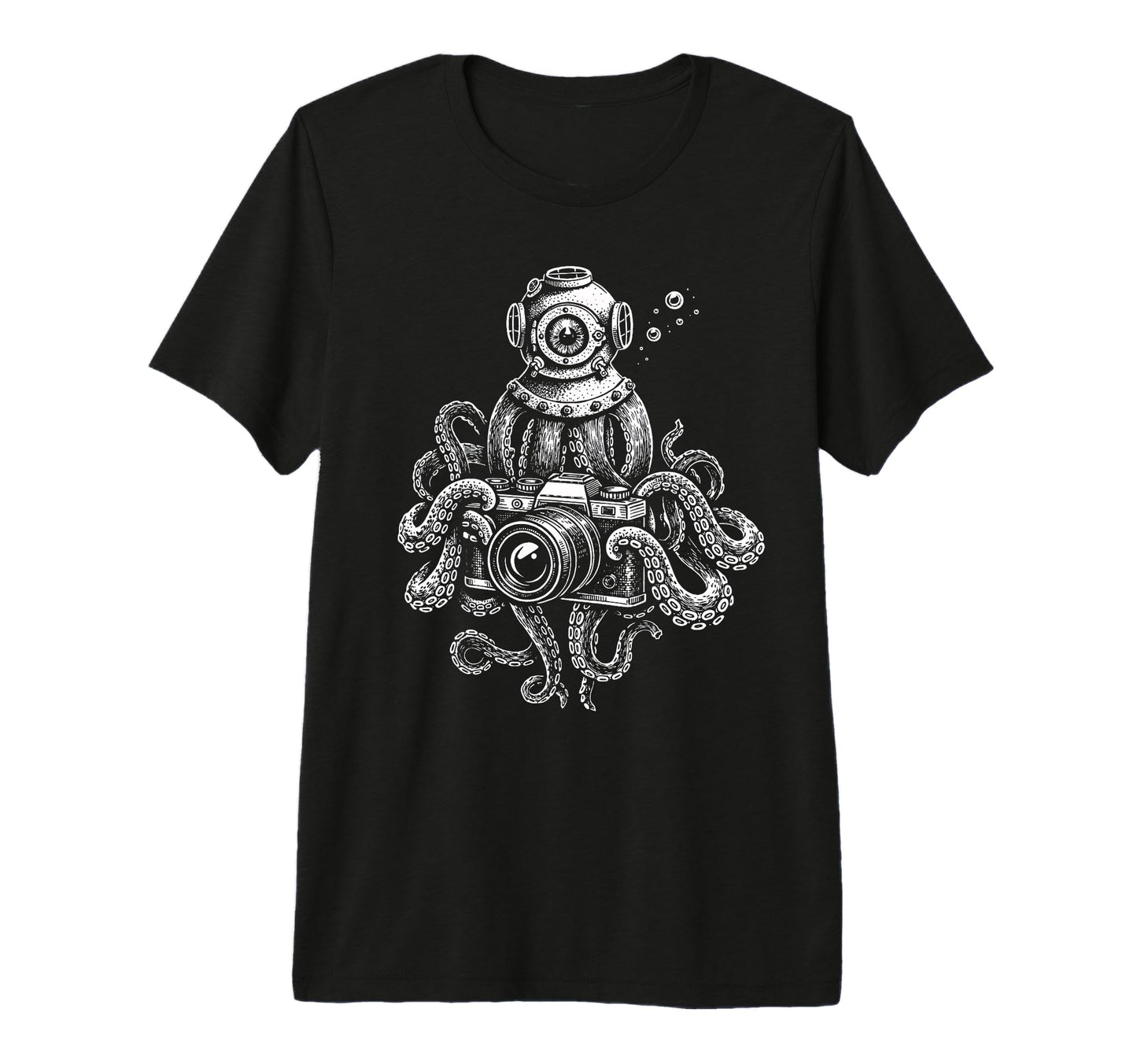 Octopus Camera Photographer Art T-Shirt - Novelty Apparel Unisex - T-Shirt, Sweatshirt, Hoodie
