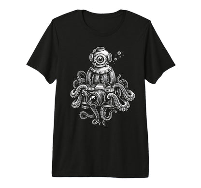Octopus Camera Photographer Art T-Shirt - Novelty Apparel Unisex - T-Shirt, Sweatshirt, Hoodie