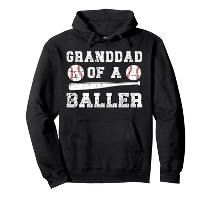 Granddad Baller Baseball Granddad Hoodie - Minimalist Print Unisex - T-Shirt, Sweatshirt, Hoodie