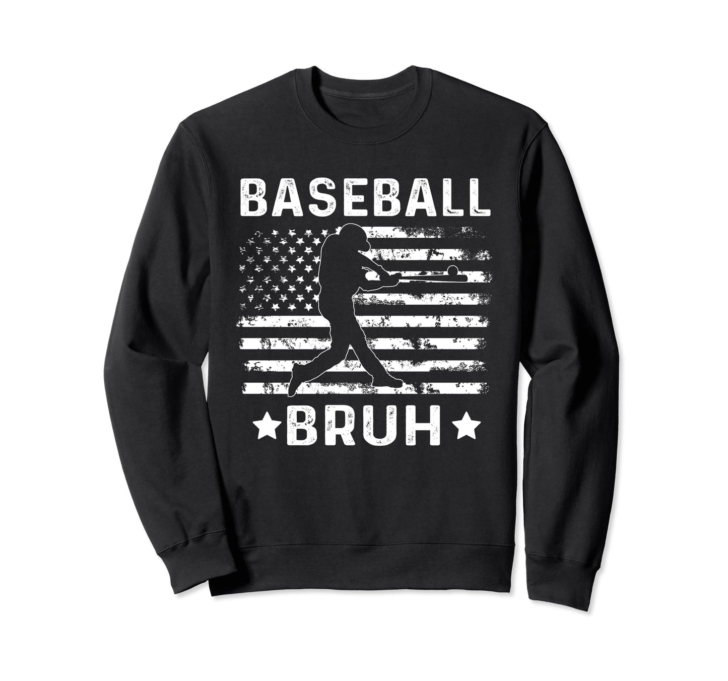 Baseball Bruh Brother Usa Flag Sweatshirt - Casual Everyday Wear Unisex - T-Shirt, Sweatshirt, Hoodie