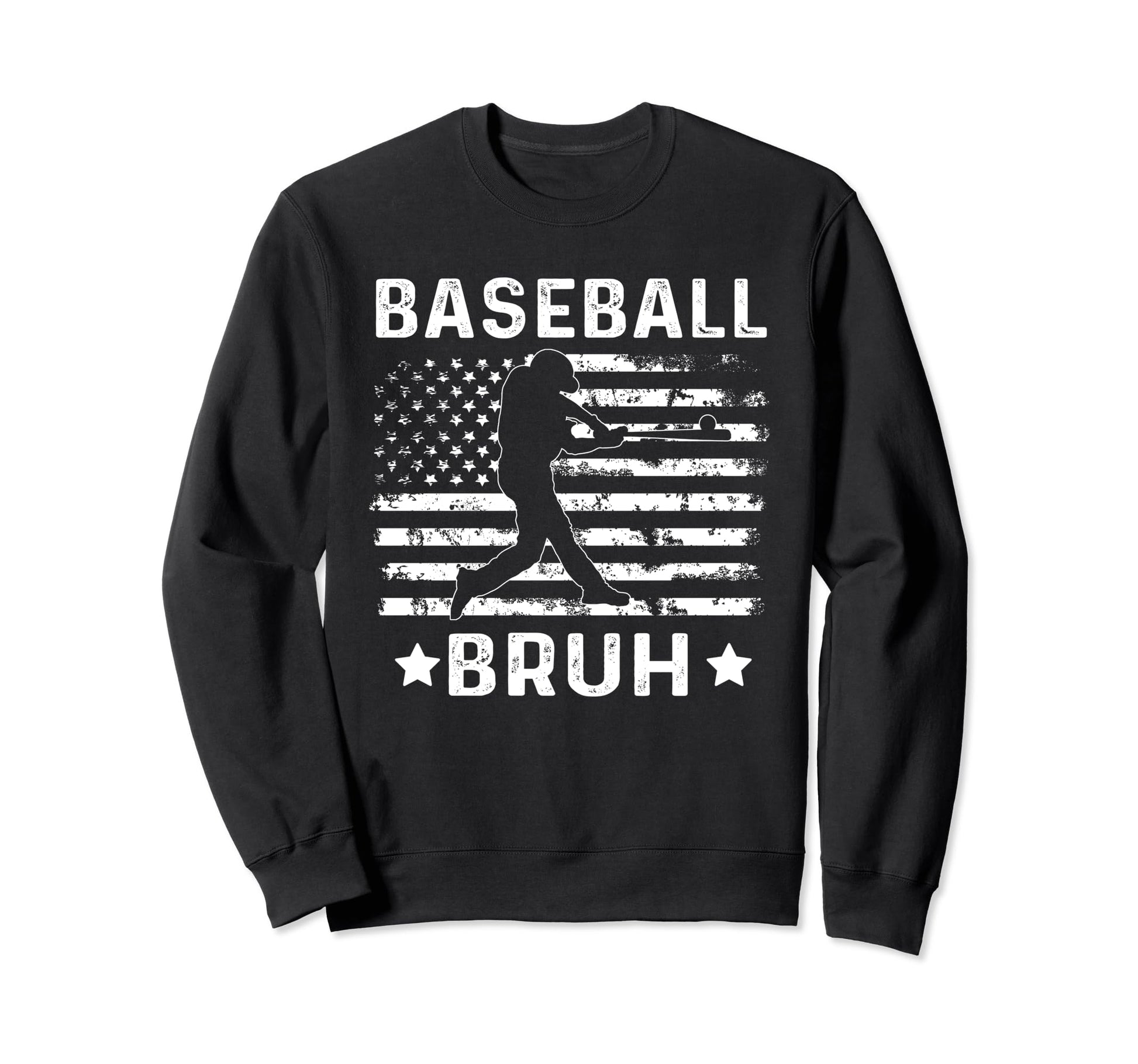 Baseball Bruh Brother Usa Flag Sweatshirt - Casual Everyday Wear Unisex - T-Shirt, Sweatshirt, Hoodie