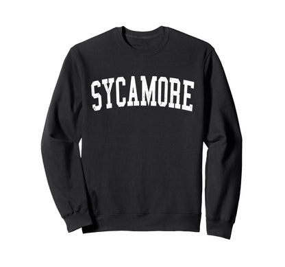 Sycamore Il Distressed White Varsity Sweatshirt - Graphic Print for Adults - T-Shirt, Sweatshirt, Hoodie