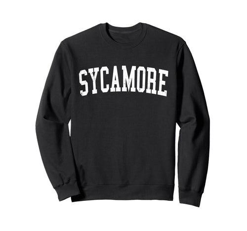 Sycamore Il Distressed White Varsity Sweatshirt - Graphic Print for Adults - T-Shirt, Sweatshirt, Hoodie