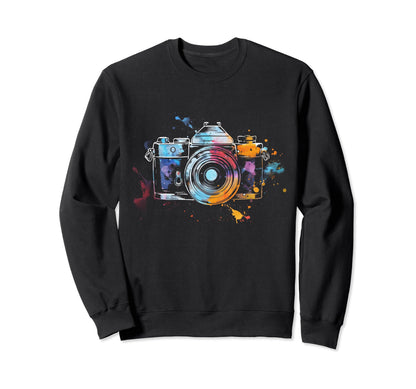 Photographer Camera Watercolor Sweatshirt - Graphic Print Men Women - T-Shirt, Sweatshirt, Hoodie